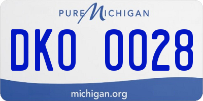 MI license plate DKO0028