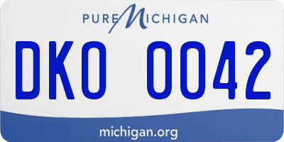 MI license plate DKO0042