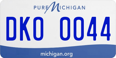 MI license plate DKO0044