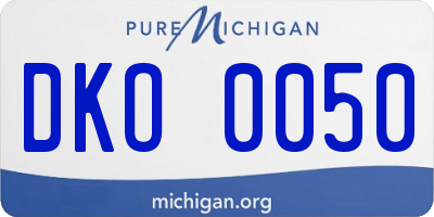 MI license plate DKO0050