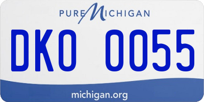 MI license plate DKO0055