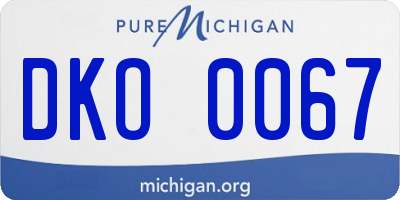MI license plate DKO0067