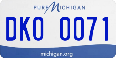 MI license plate DKO0071