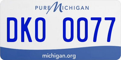 MI license plate DKO0077