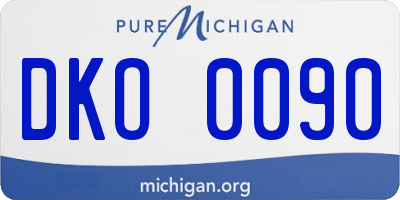 MI license plate DKO0090