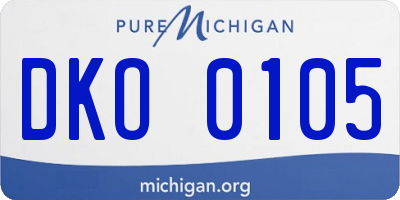 MI license plate DKO0105