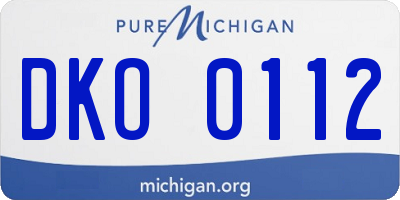 MI license plate DKO0112