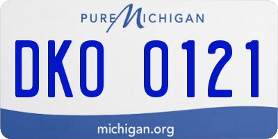 MI license plate DKO0121