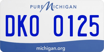 MI license plate DKO0125
