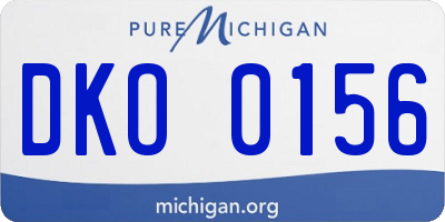 MI license plate DKO0156