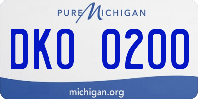 MI license plate DKO0200