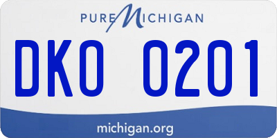 MI license plate DKO0201