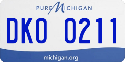 MI license plate DKO0211