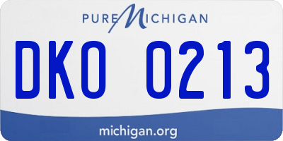 MI license plate DKO0213