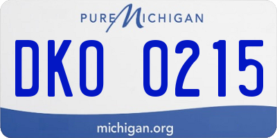 MI license plate DKO0215