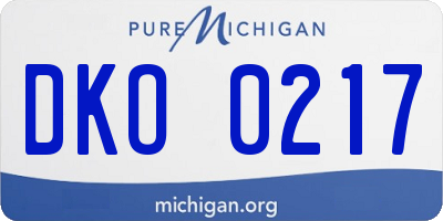 MI license plate DKO0217