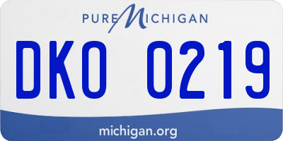 MI license plate DKO0219