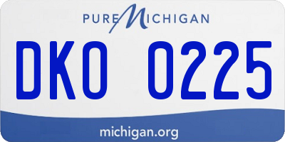 MI license plate DKO0225