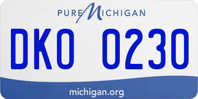 MI license plate DKO0230