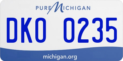 MI license plate DKO0235