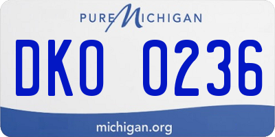 MI license plate DKO0236