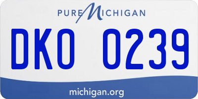 MI license plate DKO0239