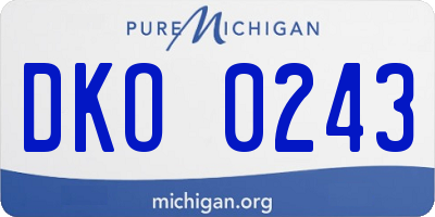 MI license plate DKO0243