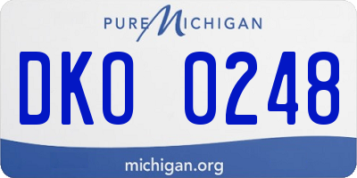MI license plate DKO0248