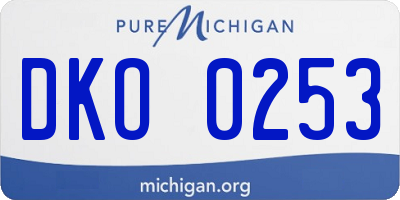 MI license plate DKO0253