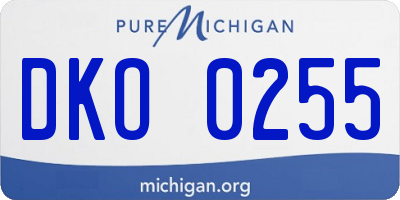 MI license plate DKO0255