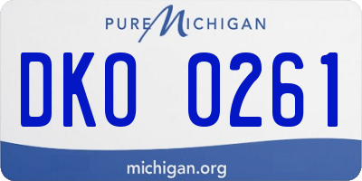 MI license plate DKO0261