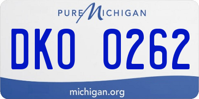 MI license plate DKO0262