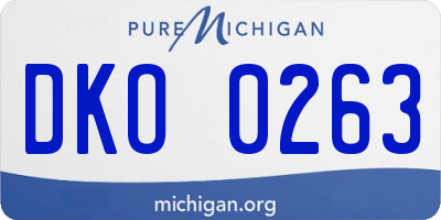 MI license plate DKO0263