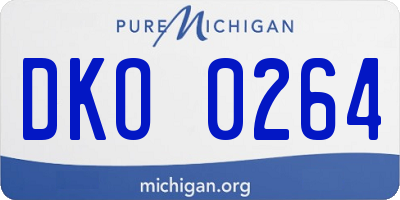 MI license plate DKO0264