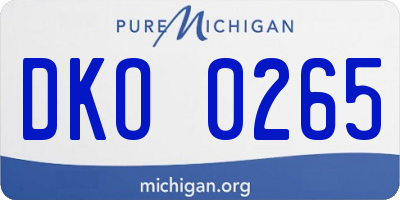 MI license plate DKO0265
