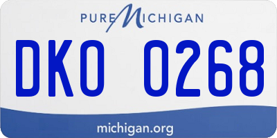 MI license plate DKO0268