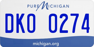 MI license plate DKO0274