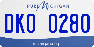 MI license plate DKO0280