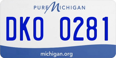 MI license plate DKO0281
