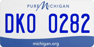MI license plate DKO0282