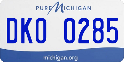 MI license plate DKO0285