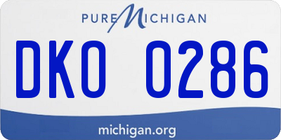 MI license plate DKO0286