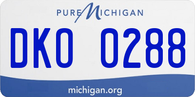 MI license plate DKO0288