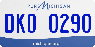 MI license plate DKO0290