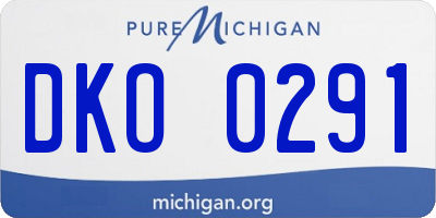 MI license plate DKO0291