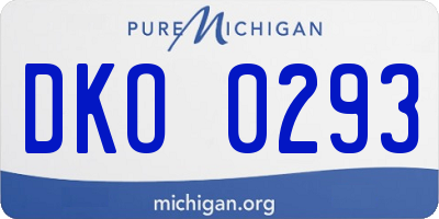 MI license plate DKO0293