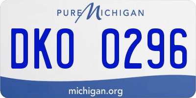 MI license plate DKO0296