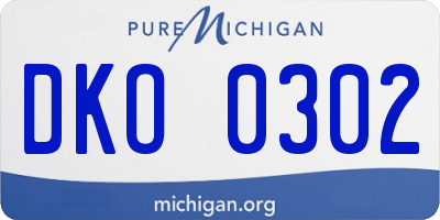 MI license plate DKO0302