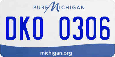 MI license plate DKO0306