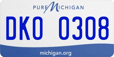 MI license plate DKO0308